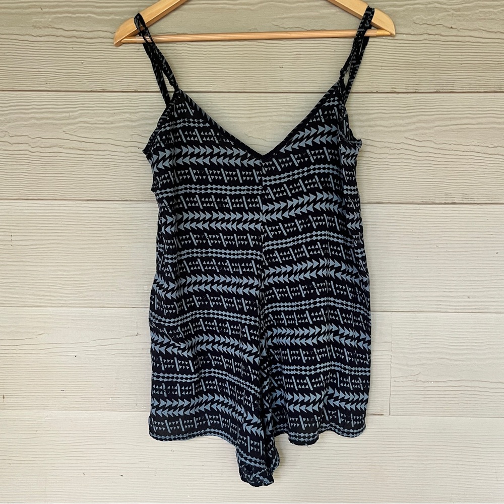 Black Tribal Hawaii Romper Hawaiian Print Pareo Onepiece Swim Cover Up Medium